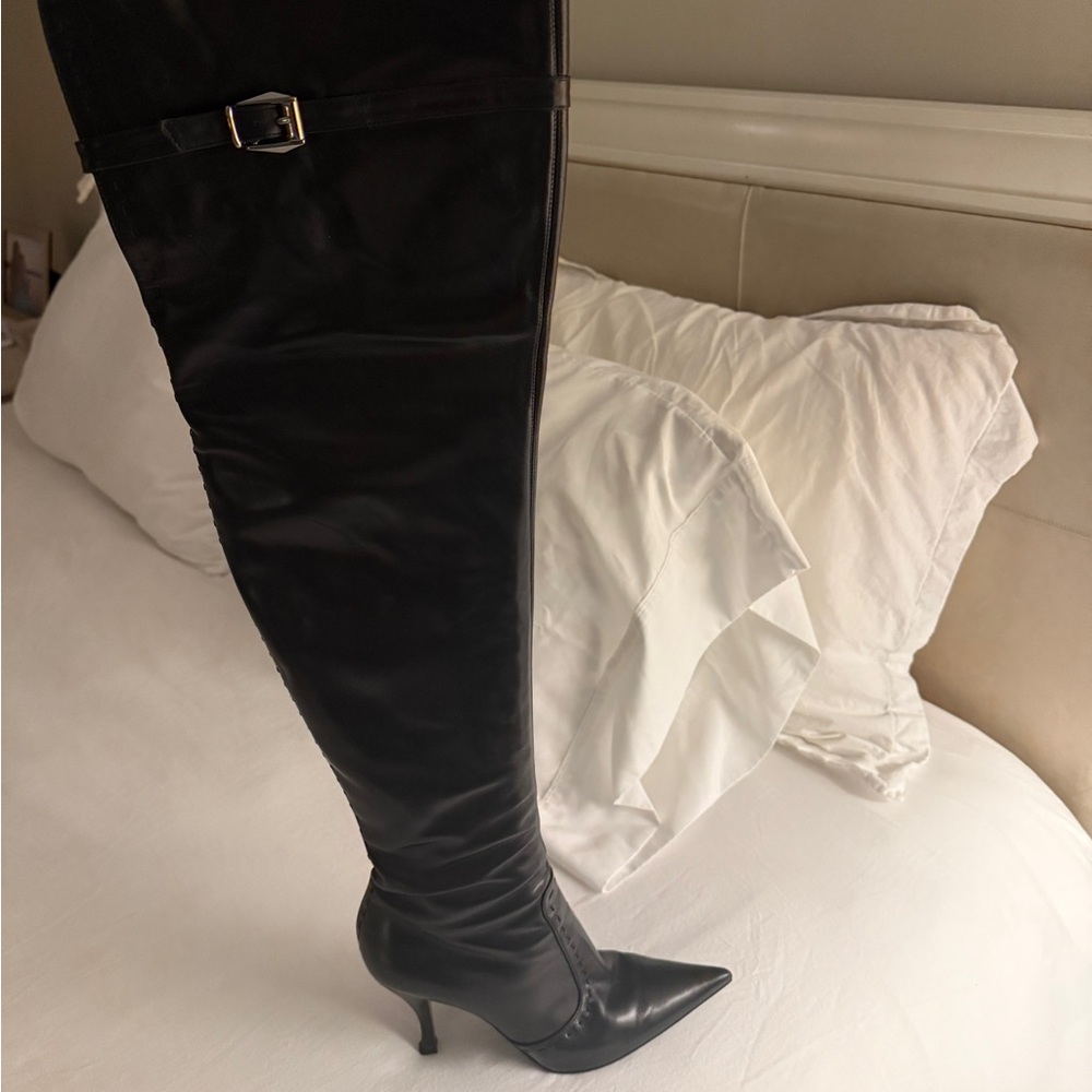 Sergio Rossi Elegant Black Over-the-Knee Boots